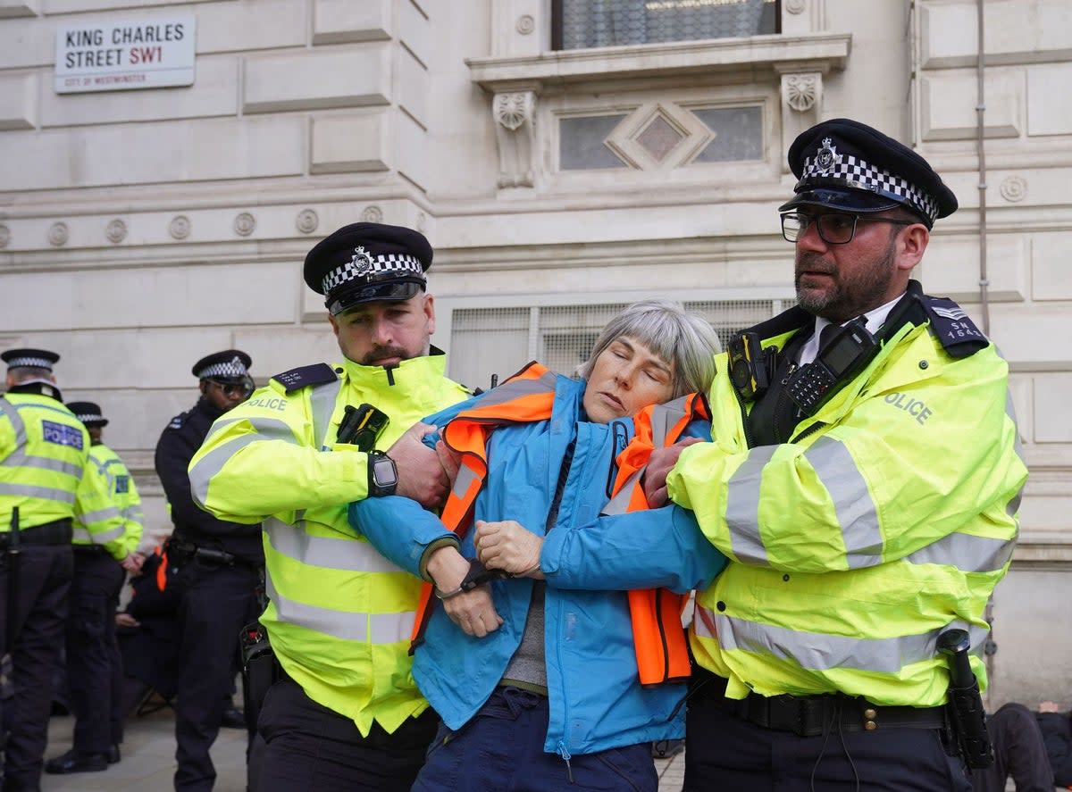 The campaign group said 130 people were involved in a march towards Parliament Square which was broken up by police (PA)