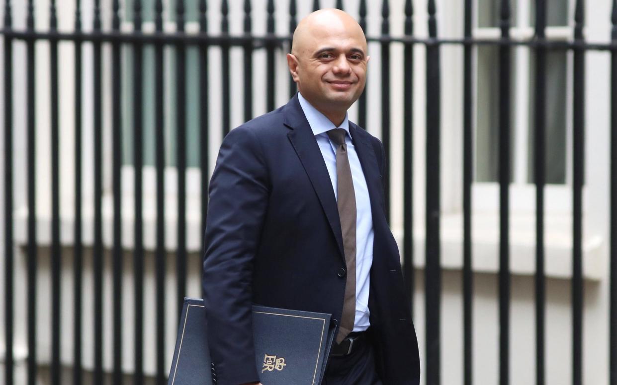 Home Secretary Sajid Javid arrives in Downing Street in London - REUTERS