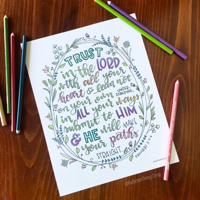 trust in the lord with all your heart coloring page