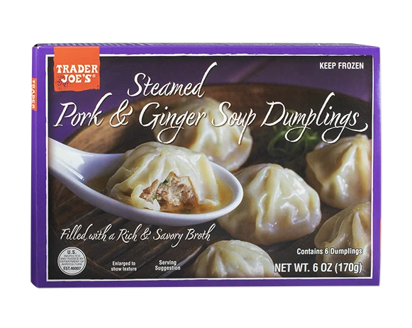 trader joe's pork and ginger soup dumpling packaging