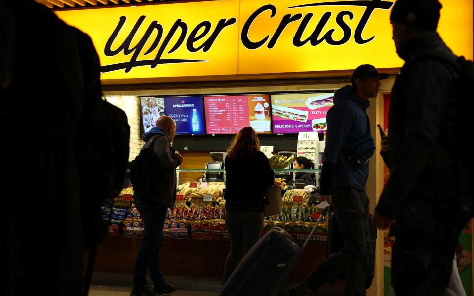 Customers at an Upper Crust in London last month