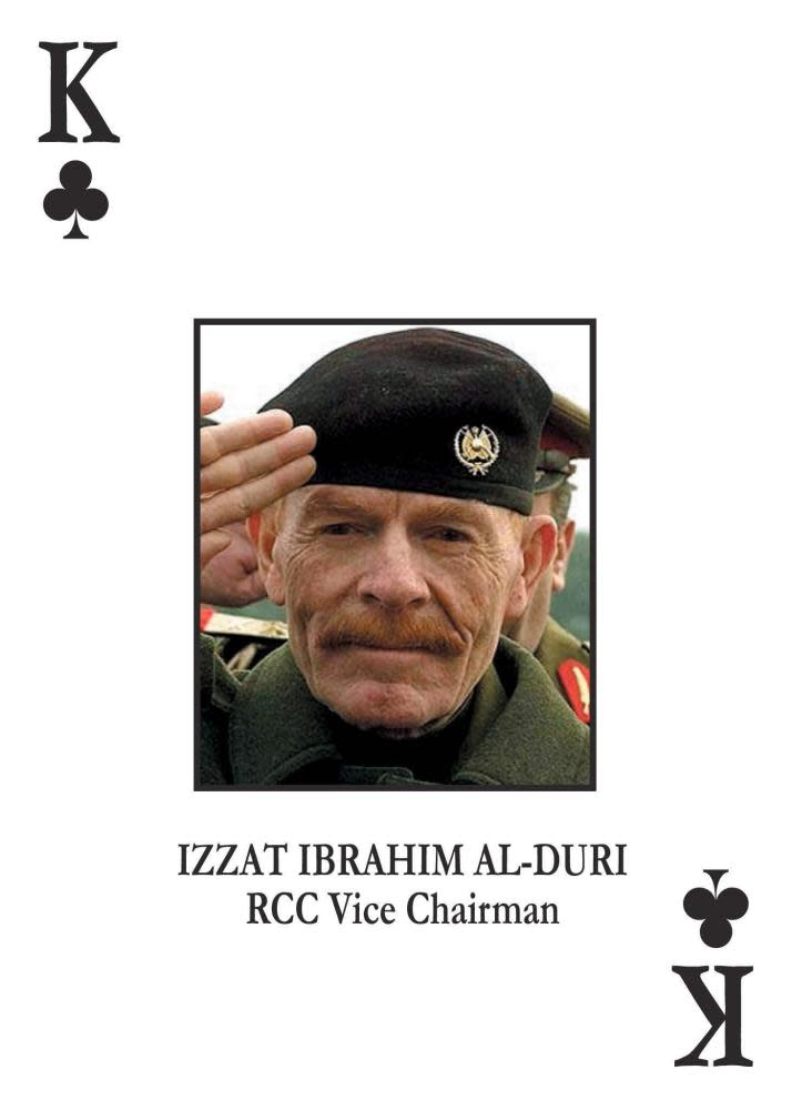 Izzat Ibrahim al-Douri depicted as the King of Clubs in this US Deparment of Defense handout.