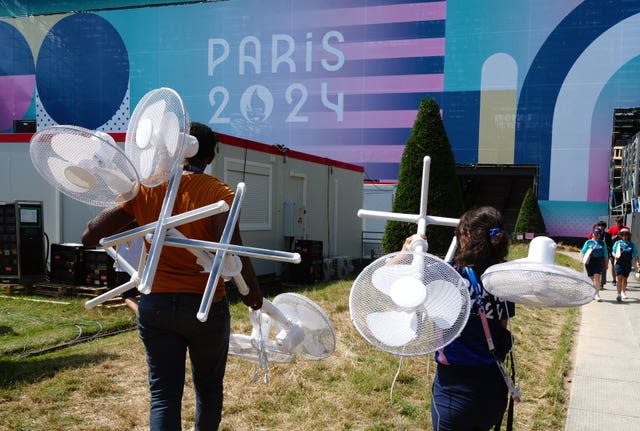 Fans being carried into the Eiffel Tower Stadium