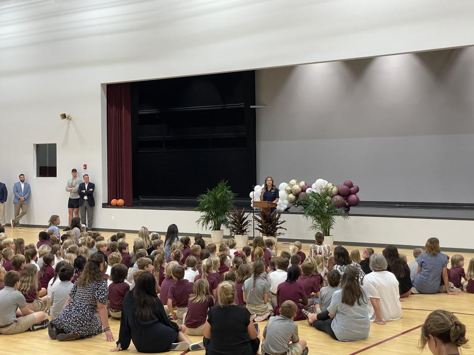 The heads of each campus gave speeches officially opening the gym.