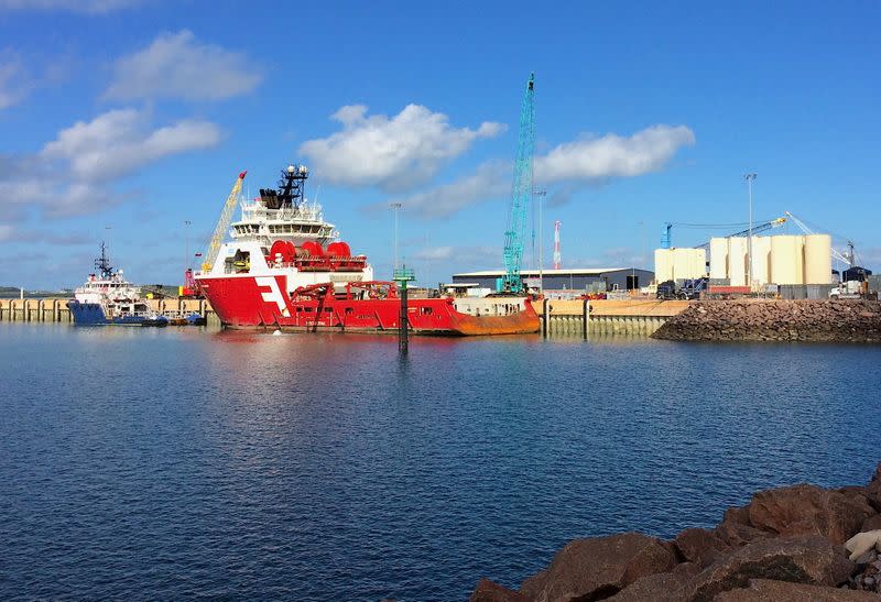 FILE PHOTO: Supply vessels for the offshore gas rigs sit at Darwin port in northern Australia