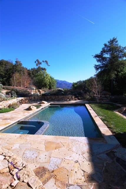 John Krasinski and Emily Blunt's new Ojai home pool and spa