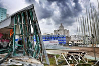 <p>“Venceremos”Â (We will prevail) is written at the Tribuna Antiimperialista in front of the US Embassy (not in image), three days after Hurricane Irma passed over Cuba, on Sept. 12, 2017, in Havana, Cuba. (Photo: Sven Creutzmann/Mambo photo/Getty Images) </p>