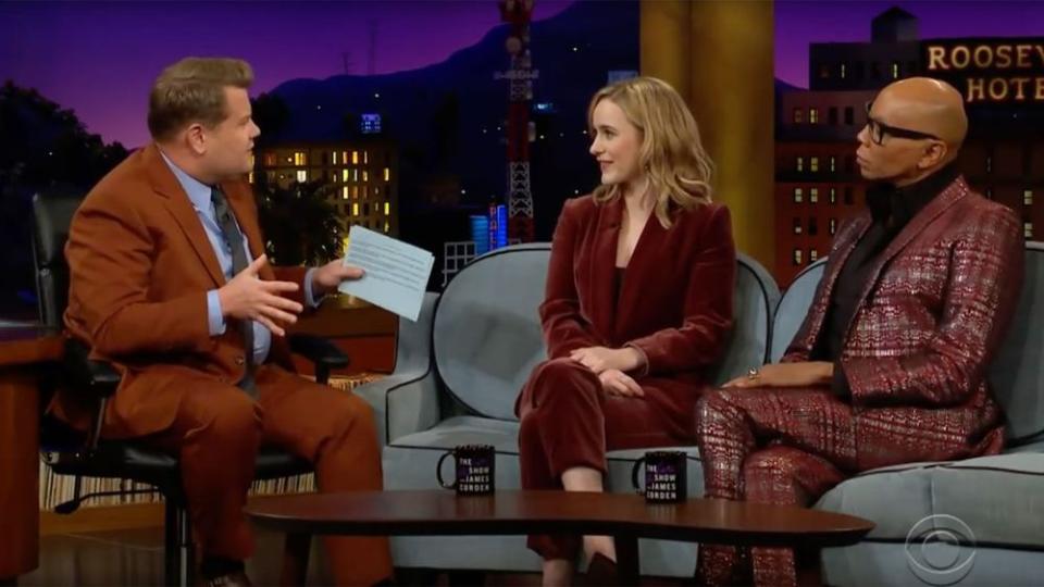 James Corden, Rachel Brosnahan and RuPaul Charles | The Late Late Show with James Corden/ Youtube