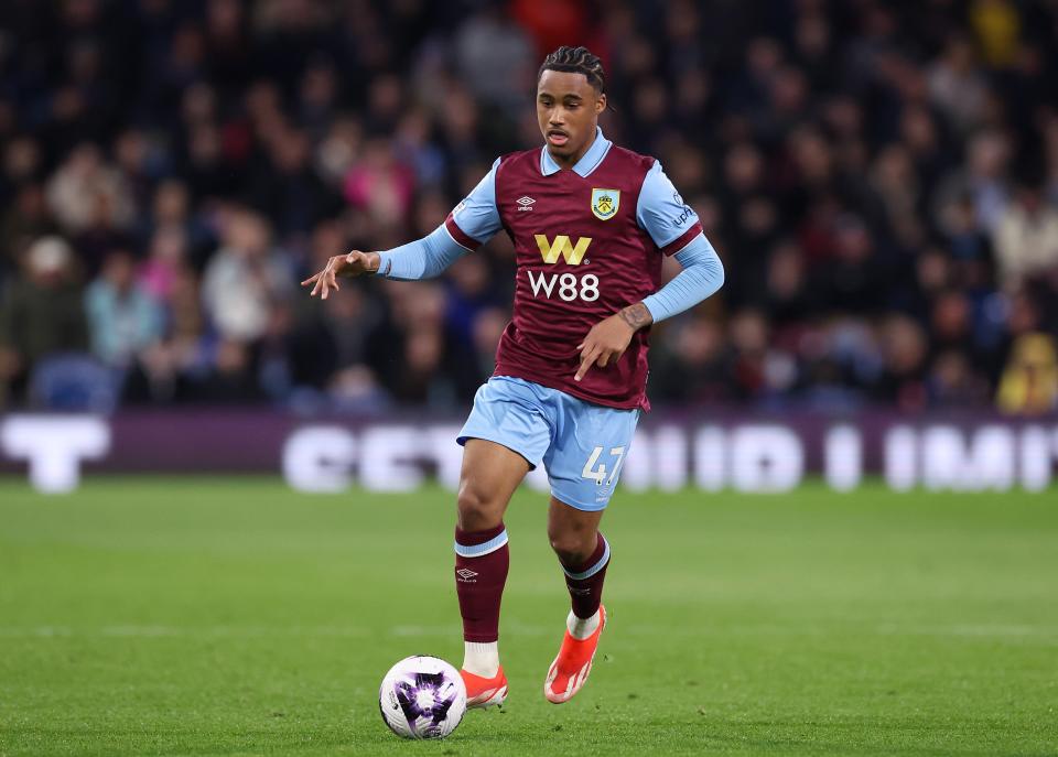 BURNLEY, ENGLAND – APRIL 02: Wilson Odobert of Burnley during the Premier League match between Burnley FC and <a class="link " href="https://sports.yahoo.com/soccer/teams/wolverhampton/" data-i13n="sec:content-canvas;subsec:anchor_text;elm:context_link" data-ylk="slk:Wolverhampton Wanderers;sec:content-canvas;subsec:anchor_text;elm:context_link;itc:0">Wolverhampton Wanderers</a> at Turf Moor on April 02, 2024 in Burnley, <a class="link " href="https://sports.yahoo.com/soccer/teams/england-women/" data-i13n="sec:content-canvas;subsec:anchor_text;elm:context_link" data-ylk="slk:England;sec:content-canvas;subsec:anchor_text;elm:context_link;itc:0">England</a>. (Photo by Alex Livesey/Getty Images)