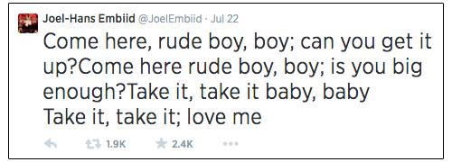 Tweet from Joel Embiid