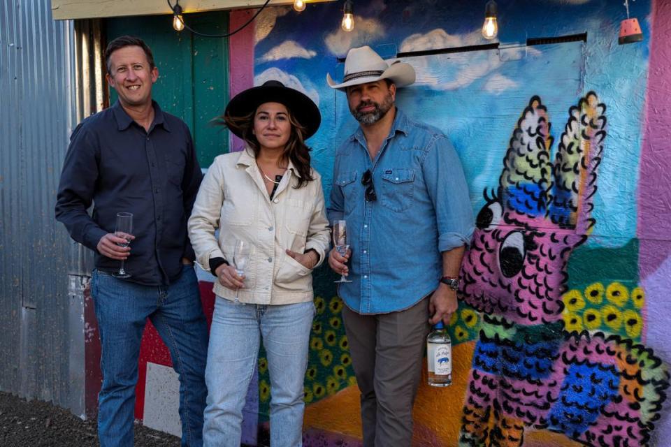 La Pulga Spirits founders from left to right, Stephen Slaughter, Sarah Castillo and Andrew de la Torre.