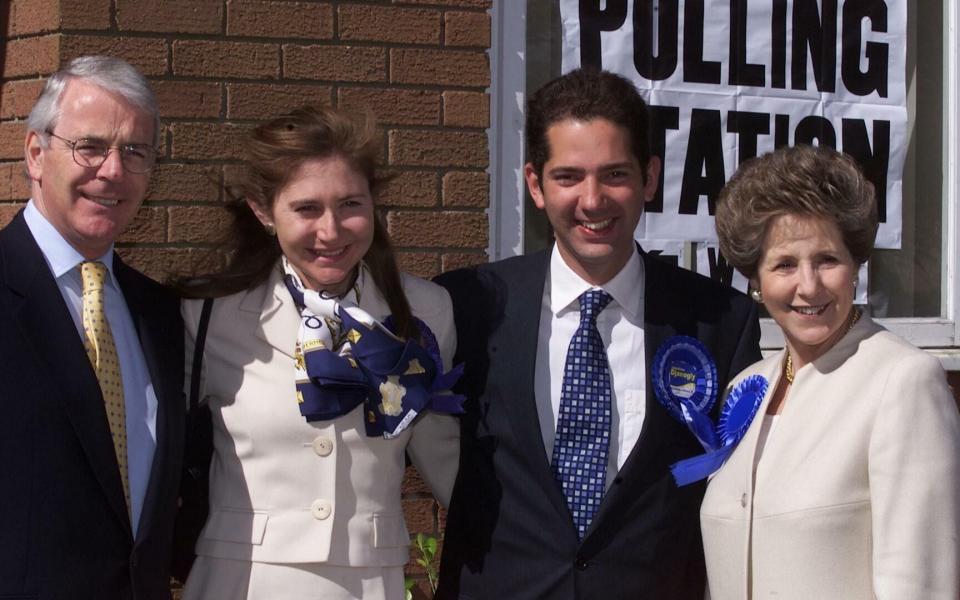 Jonathan and Rebecca Djanogly pictured with Sir John Major and his wife Norma, after Mr Djanogly succeeded the former prime minister as MP for Huntingdon - Grant Norman