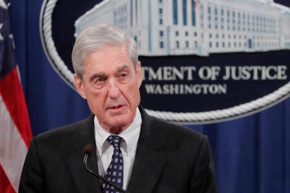 U.S. Special Counsel Robert Mueller makes a statement on his investigation into Russian interference in the 2016 U.S. presidential election at the Justice Department in Washington, U.S., May 29, 2019. (Photo: Jim Bourg/Reuters)