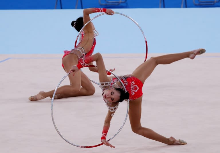 El equipo japonés durante un ensayo para Tokyo 2020