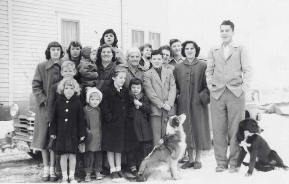 The Kondert family in front of their new house in Sioux Falls