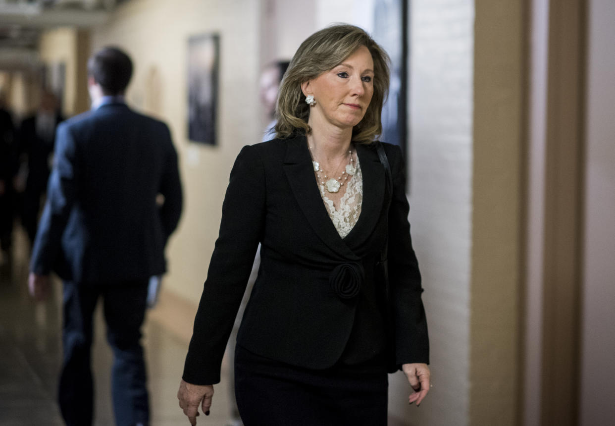 Rep. Barbara Comstock, R-Va., leaves the House Republican Conference meeting in the basement of the Capitol on Oct. 24, 2017. (Photo: Bill Clark/CQ Roll Call)