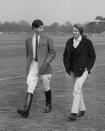 <p> King Charles and Princess Anne share a love of sports, which is evident in the many pictures throughout their lifetimes of the siblings attending various matches together. This picture from 1968 shows the siblings arriving at a polo match in Windsor Great Park, with Princess Anne sporting a new longer hairstyle swept into a ponytail hairstyle with volume at the crown - an early iteration of her signature bouffant style. </p>