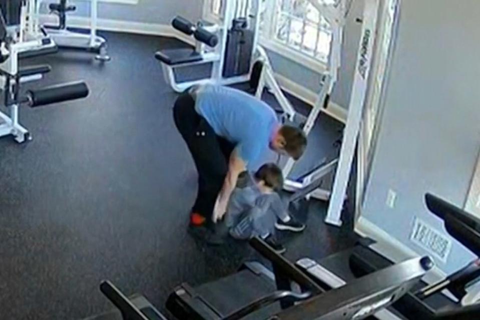 Gregor made the young boy run on the treadmill despite him falling over multiple times. Court TV