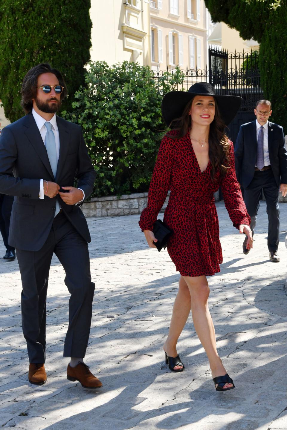 Dimitri Rassam and Charlotte Casiragh going to the civil wedding of Marie Chevallier and Louis Ducruet.