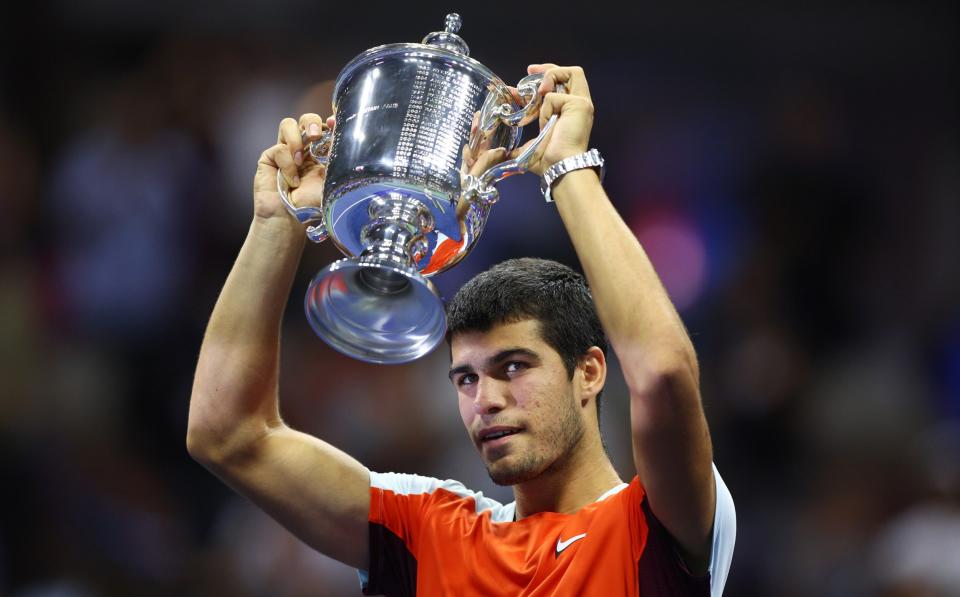 Carlos Alcaraz become the youngest-ever world No 1 when he won the US Open - Getty Images