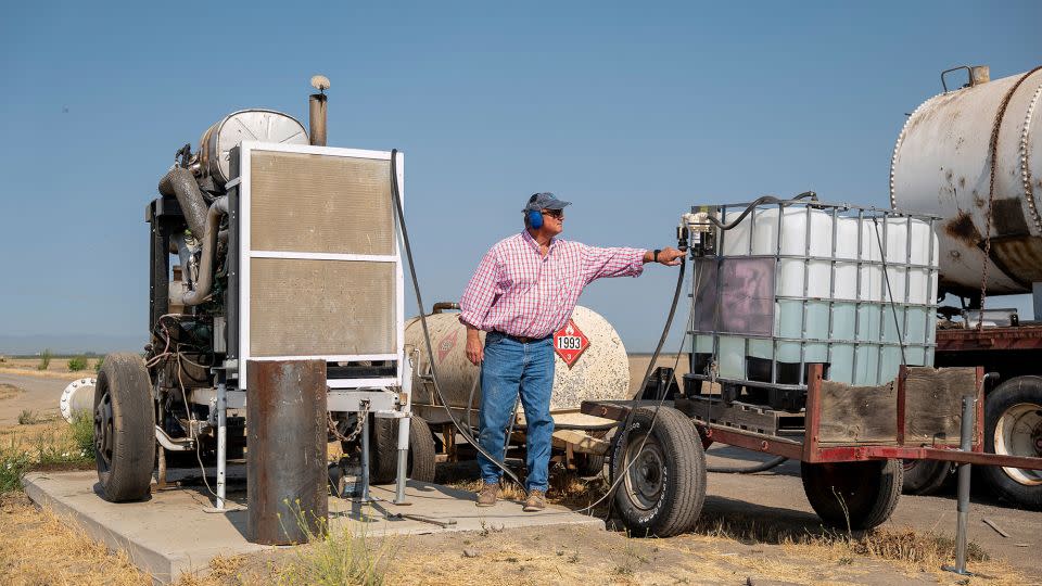 A well in Yolo County, California, on August 11, 2021. Around 43 million Americans rely on private wells for their drinking water. - David Paul Morris/Bloomberg/Getty Images