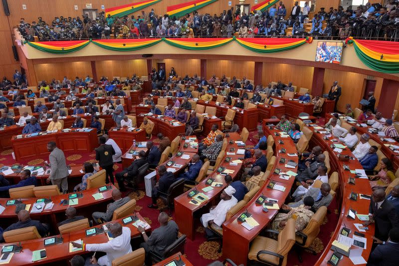 FILE PHOTO: Ghanaian President Akufo-Addo delivers state of the nation address to parliament in Accra