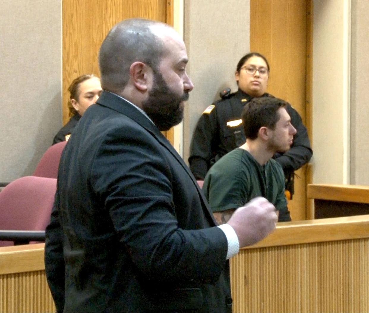 Monmouth County Assistant Prosecutor Joseph M. Competello speaks during the detention hearing for Thomas R. Carraher, a Tinton Falls elementary school teacher accused of trying to solicit sex from a minor, before Superior Court Judge Paul X. Escandon in Freehold Monday, January 29, 2024.