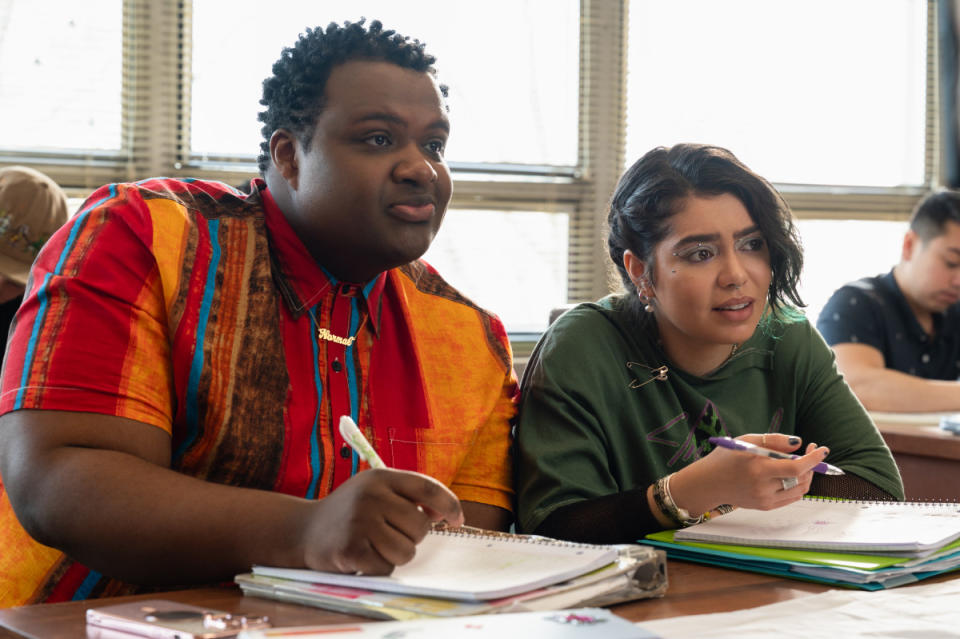 Damian (<em>Jaquel Spivey)</em> and Janis <em>(Auli'i Cravalho)</em><p>Photo: Jojo Whilden/Paramount © 2023 Paramount Pictures/Courtesy of Paramount</p>