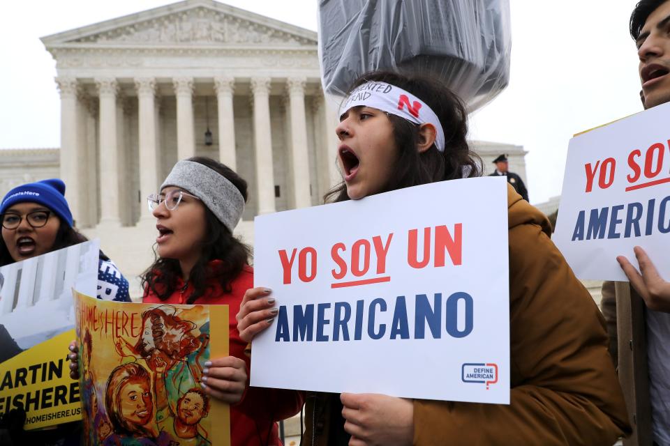 Protestors Rally on the Steps of the Supreme Court to Defend DACA