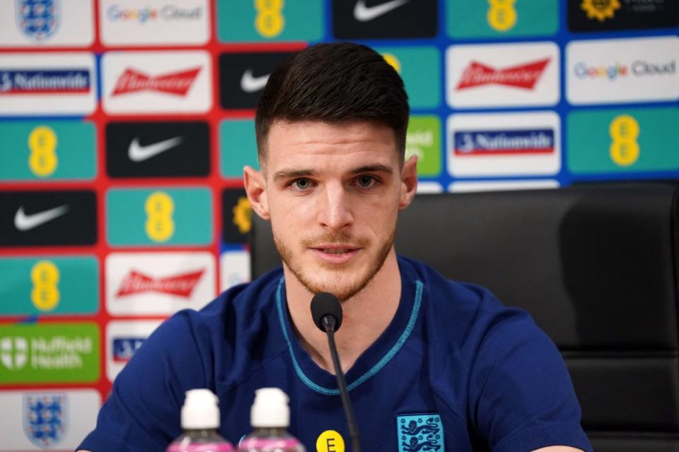 Declan Rice said watching Italy lift the Euros was ‘tough to take’ (PA Wire)