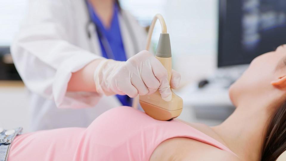 PHOTO: Close up of a doctor using ultrasound scanner performing examination of breast for her patient. (STOCK PHOTO/Getty Images)