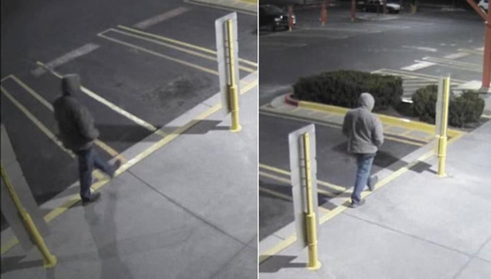 The hooded suspect in images released by police (Lyon County Sheriff’s Office)