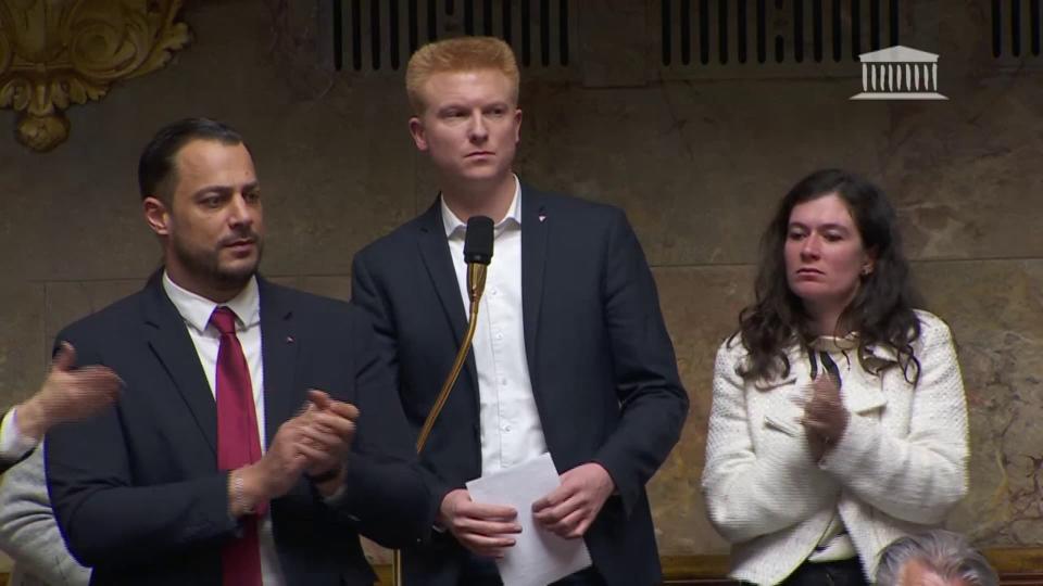 Adrien Quatennens, le 7 février 2023, à l'Assemblée nationale - BFMTV