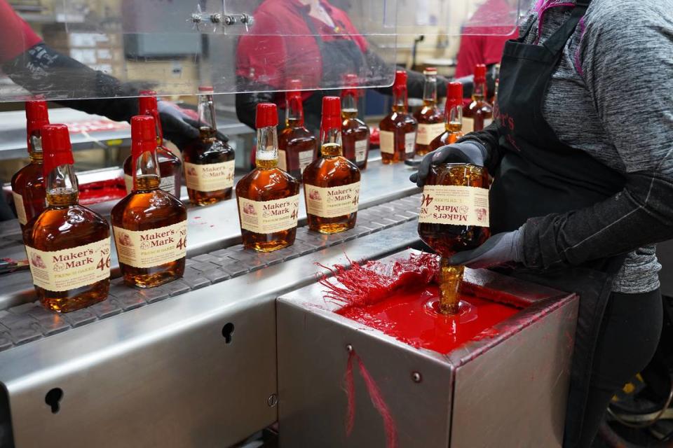 The new version of Maker’s 46 will still be hand-dipped in red wax and will have a label similar to the original Maker’s Mark label. The new bottles are shipping to stores now.