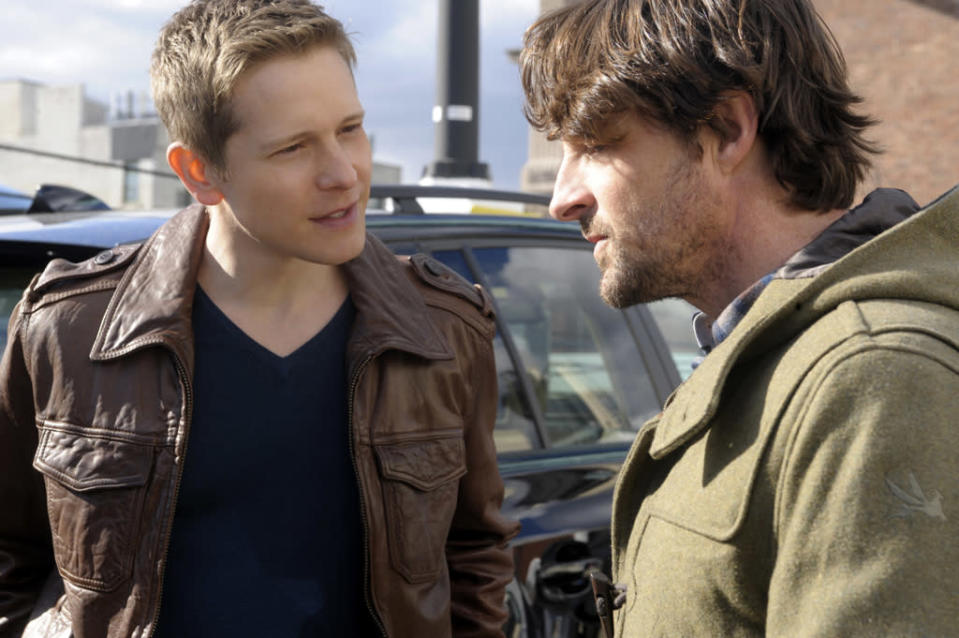 Cary (Matt Czuchry) turns to his friend, investigator Andrew Wiley (Tim Guinee), for help in a personal matter in "Battle of the Proxies," the tenth episode of "The Good Wife" Season 4.