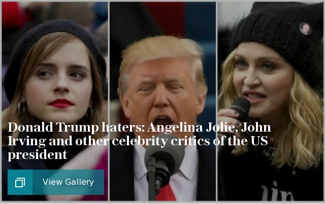 Donald Trump haters: Angelina Jolie, John Irving and other celebrity critics of the US president