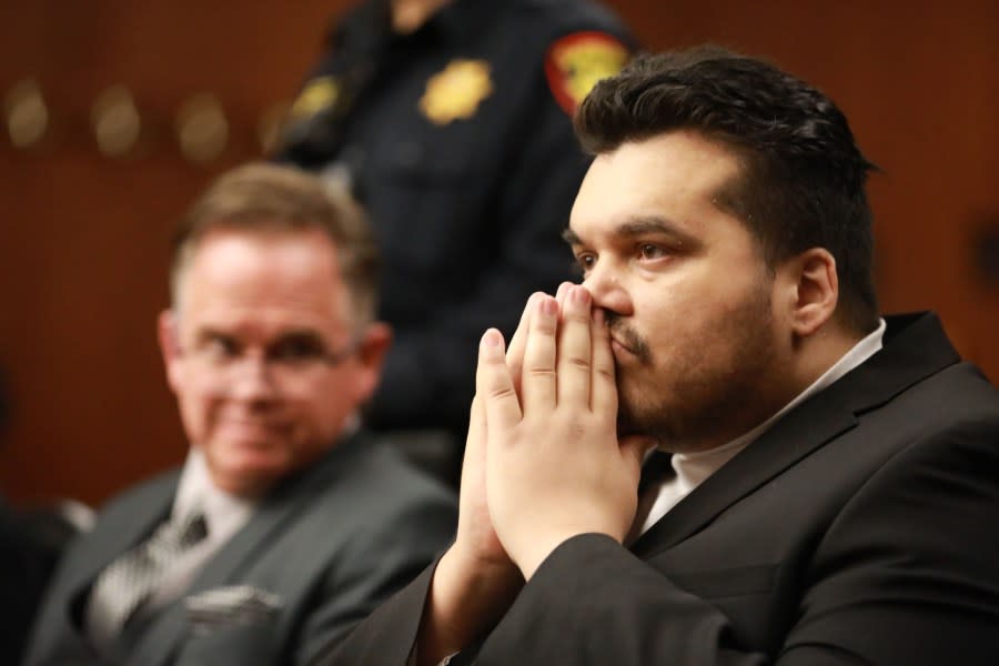 Jose Solano Landaeta waits to hear the jury’s verdict on Nov. 20, 2023. (Pool/ Photo by Nicholas Mazzoni)