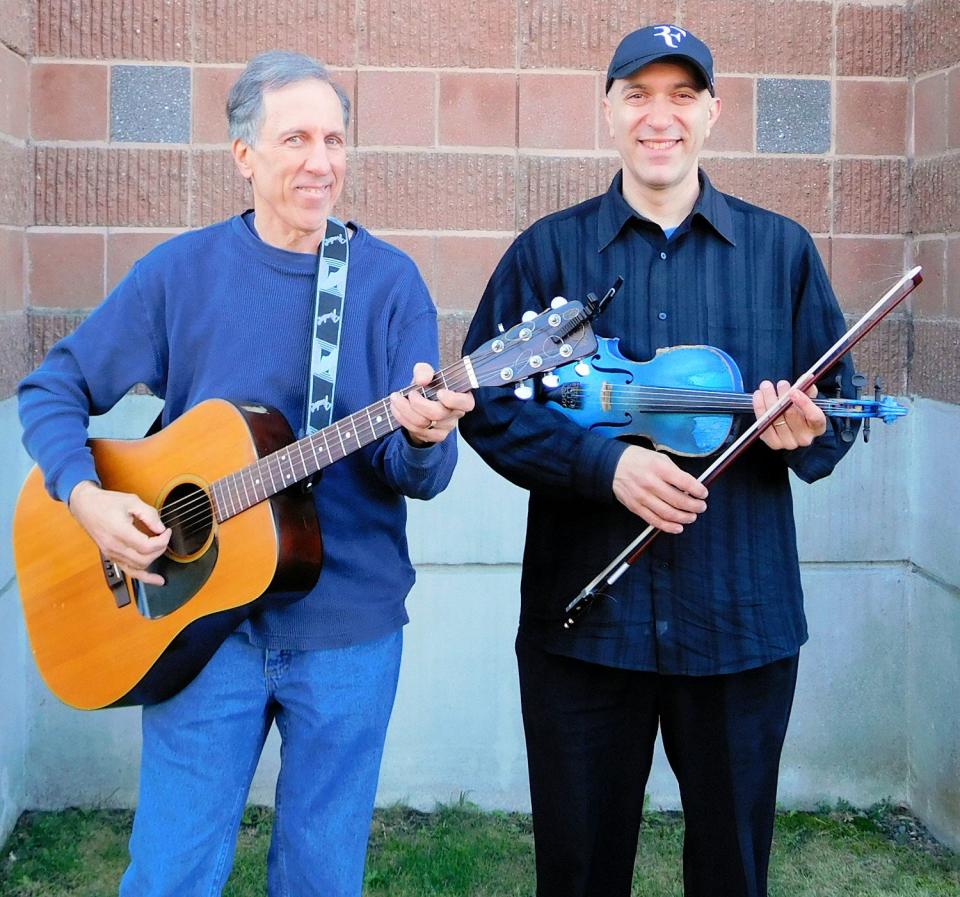 Howie Newman, left, and Joe Kessler, a.k.a. Knock on Wood, will perform a free concert of well-known Classic Rock covers on Sunday, Aug. 28 at the Ellis Park gazebo in York.