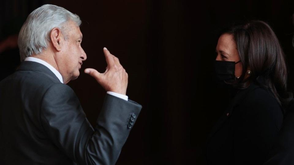 Andrés Manuel López Obrador y Kamala Harris