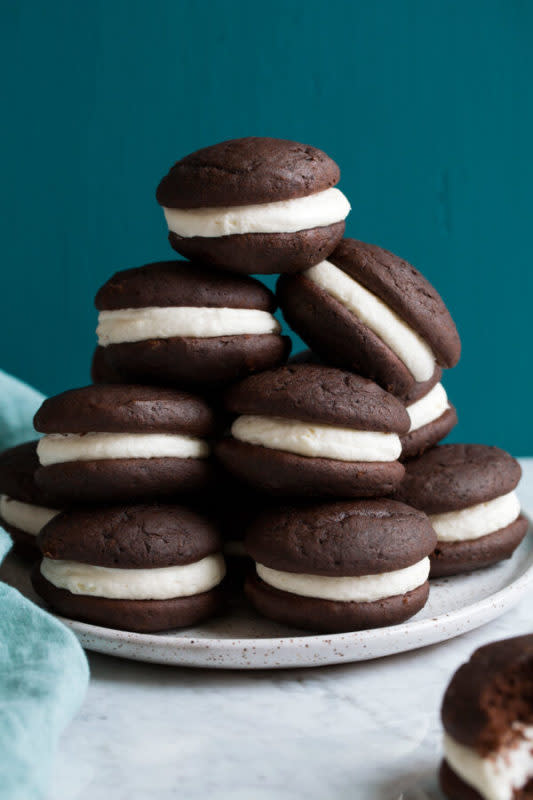 <p>Cooking Classy</p><p><strong>Get the recipe: <a href="https://www.cookingclassy.com/whoopie-pies/" rel="nofollow noopener" target="_blank" data-ylk="slk:Whoopie Pies;elm:context_link;itc:0;sec:content-canvas" class="link rapid-noclick-resp">Whoopie Pies</a></strong></p>