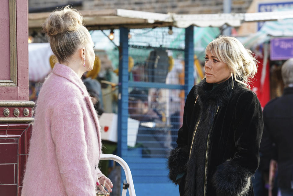 EastEnders,15-02-2023,6647,Linda Carter (KELLIE BRIGHT);Sharon Watts (LETITIA DEAN),***EMBARGOED TILL TUESDAY 7TH FEBRUARY 2023***, BBC, Jack Barnes/Kieron McCarron