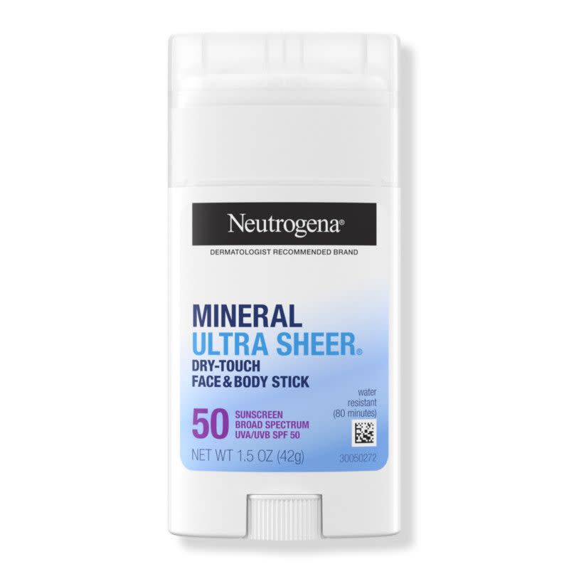 5) Mineral Ultra Sheer Dry Touch Face & Body Stick SPF 50