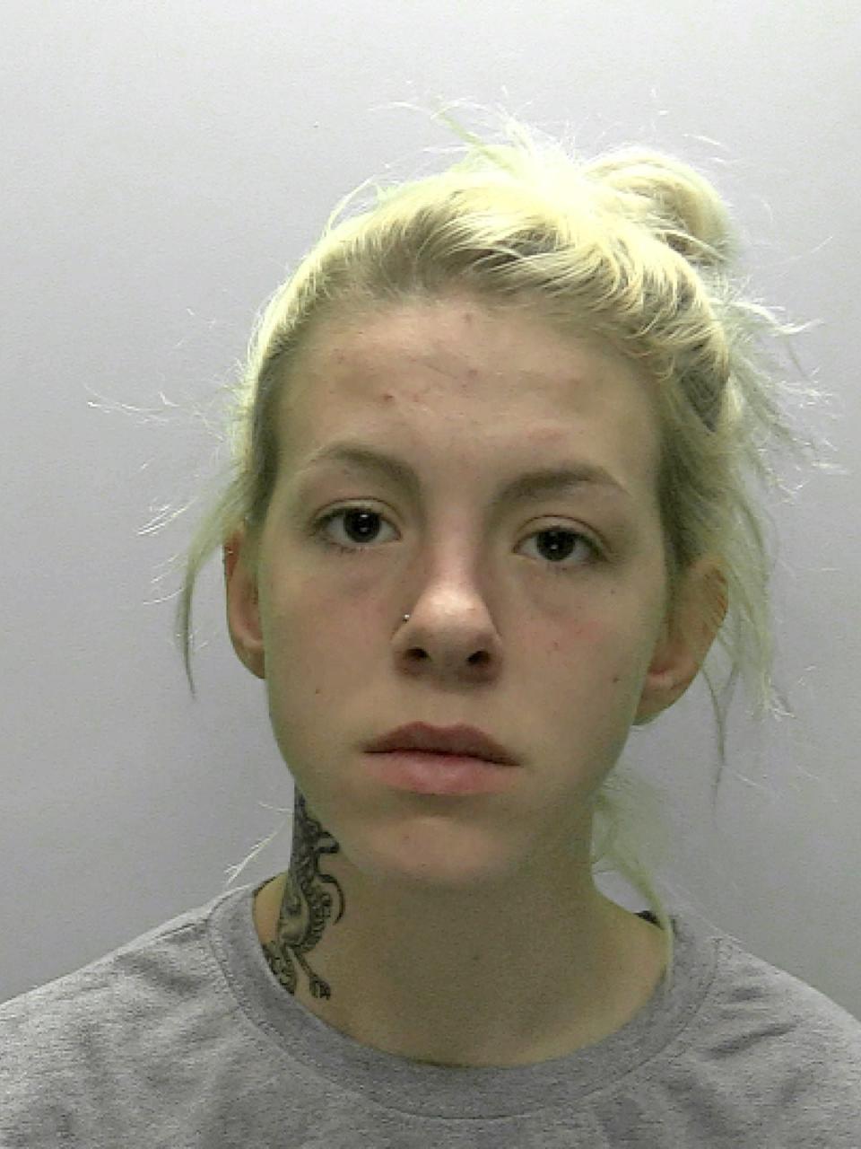 Tia Taylor, 22,  attacked Mr Riddiough-Allen as he lay injured on the ground (Devon & Cornwall Police/PA Wire)