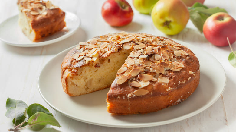 apple cake on plate