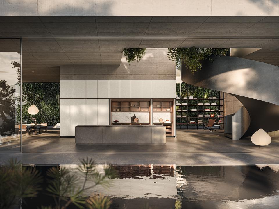 Boffi’s Cove kitchen designed by Zaha Hadid.
