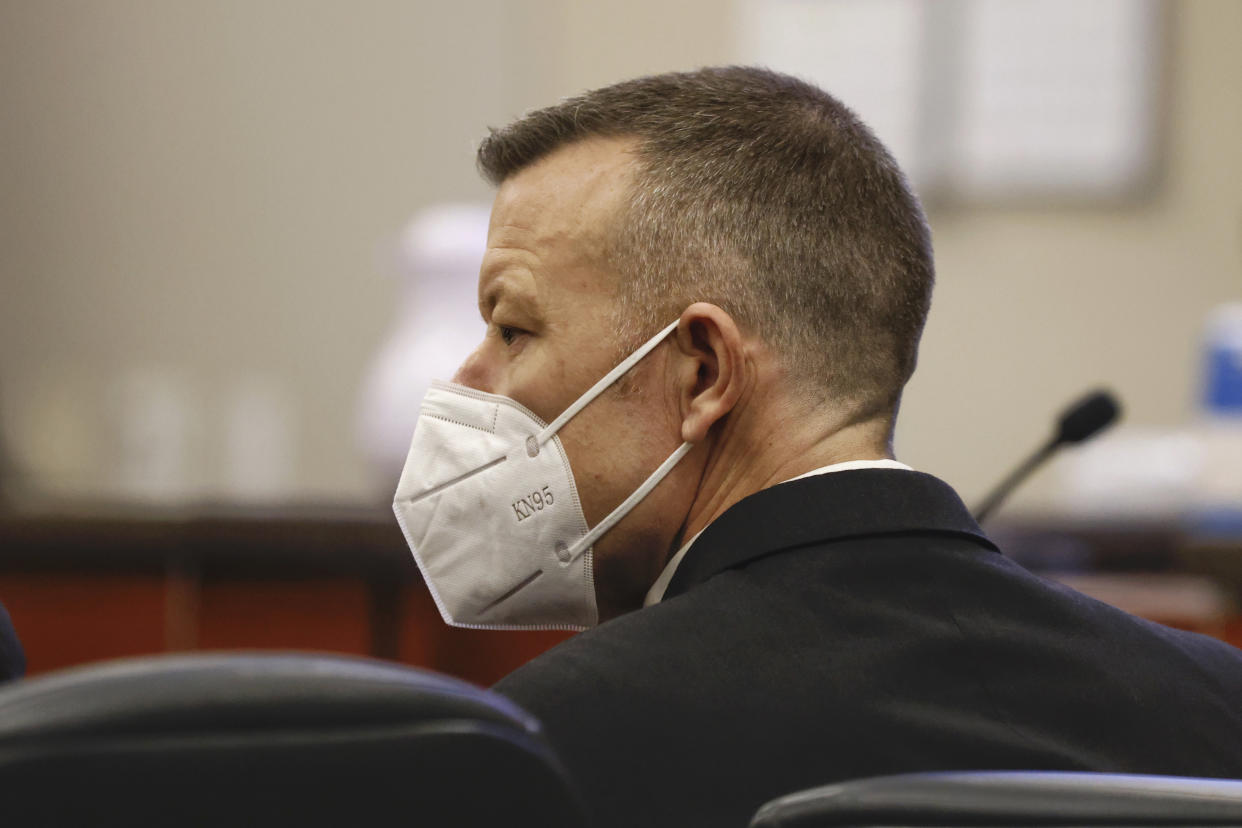 FILE - Paul Flores listens during his murder trial in Monterey County Superior Court in Salinas, Calif., Monday, July 18, 2022. Paul Flores, the man convicted of murdering California college student Kristin Smart after she disappeared in 1996, is scheduled for a sentencing hearing on Friday, March 10, 2023. (Daniel Dreifuss/Monterey County Weekly via AP, Pool)