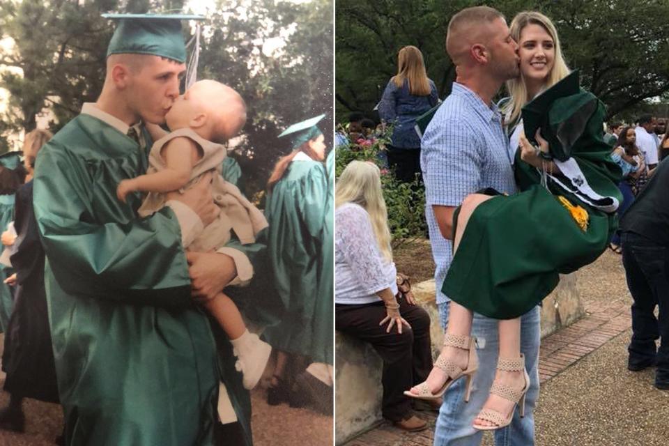Dad-Daughter Duo Recreates Graduation Photo '18 Years Later'