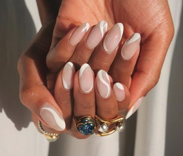 These Will Be the Most Popular Nail Art Designs of 2021 : milky nails with  gold foil