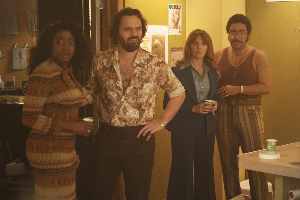 Idara Victor, Jake Johnson, Ophelia Lovibond, Oscar Montoya HBO MAX Minx Season 1 - Episode 10