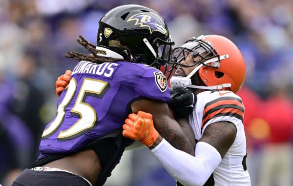 Running back Gus Edwards (L) and the Baltimore Ravens will host the Seattle Seahawks on Sunday in Baltimore. File Photo by David Tulis/UPI